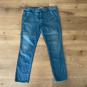 Vince Trouser Drop Pacific Straight Leg Jeans 30 Blue Cotton Denim Distressed